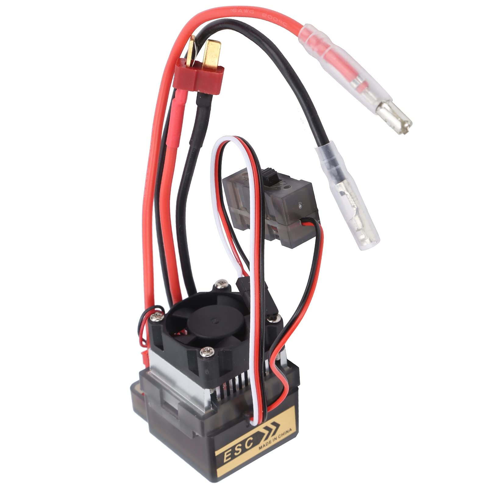 Versión de alto voltaje 320A Cepillo bidireccional ESC con ventilador de enfriamiento de freno Controlador de velocidad RC duradero para vehículo Modelo de barco Componentes