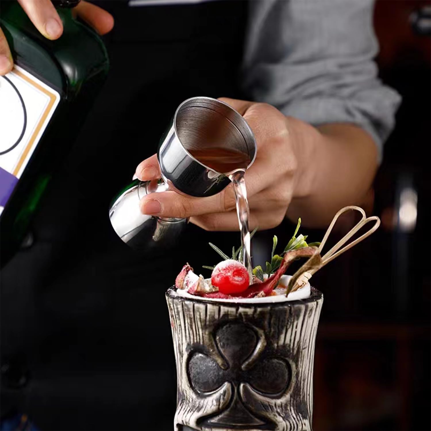 Stainless Steel Bell Jigger 1oz 2z for Stirring Cocktail Like Old Fashioned, Manhattan, Martini and More,Cocktail Double Jigger for Bartending,Bar Bartender Accessories