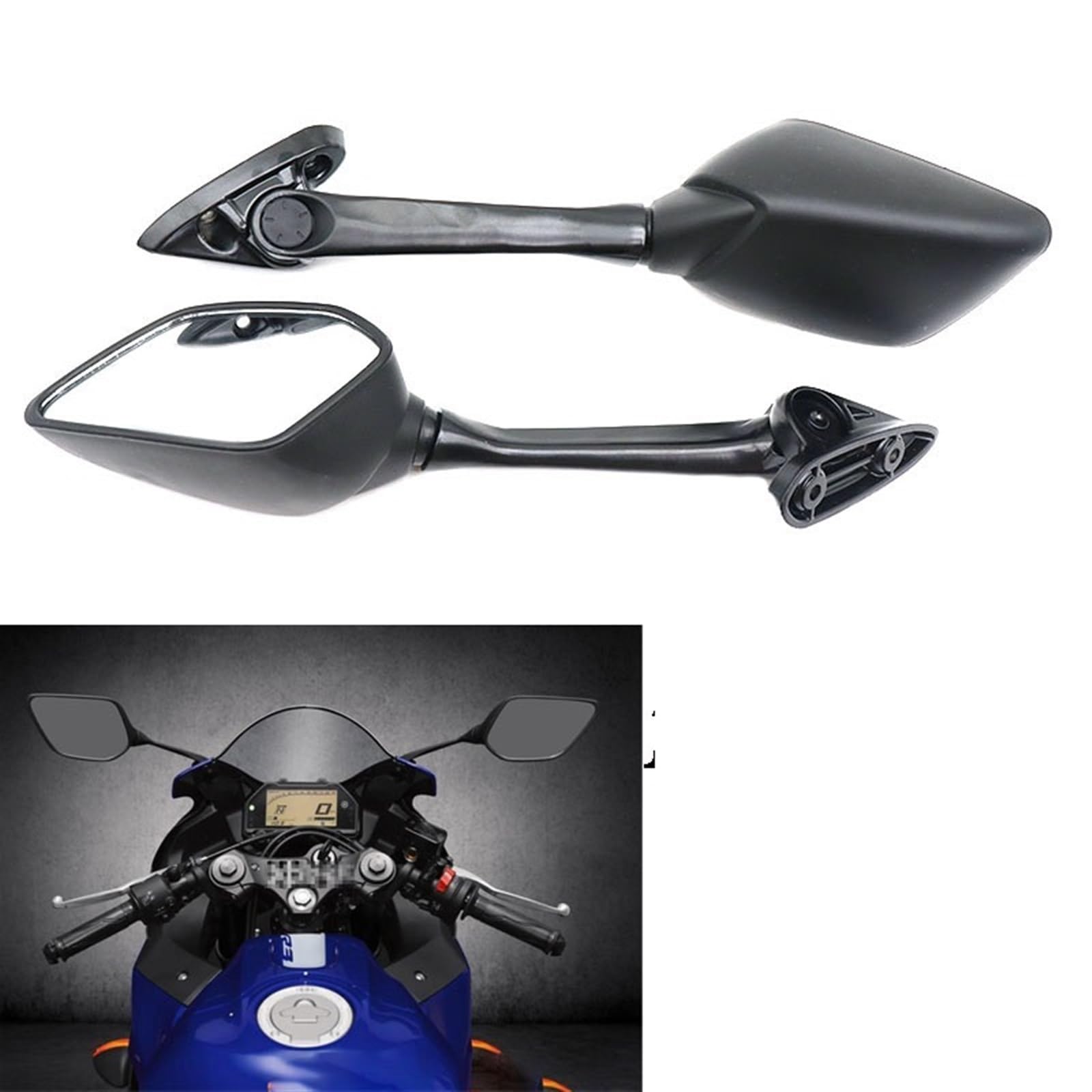 Rétroviseur vélo Rétroviseurs Latéraux Vue Arrière Gauche Droite Rétroviseur De Moto Pour R3 2015-2018