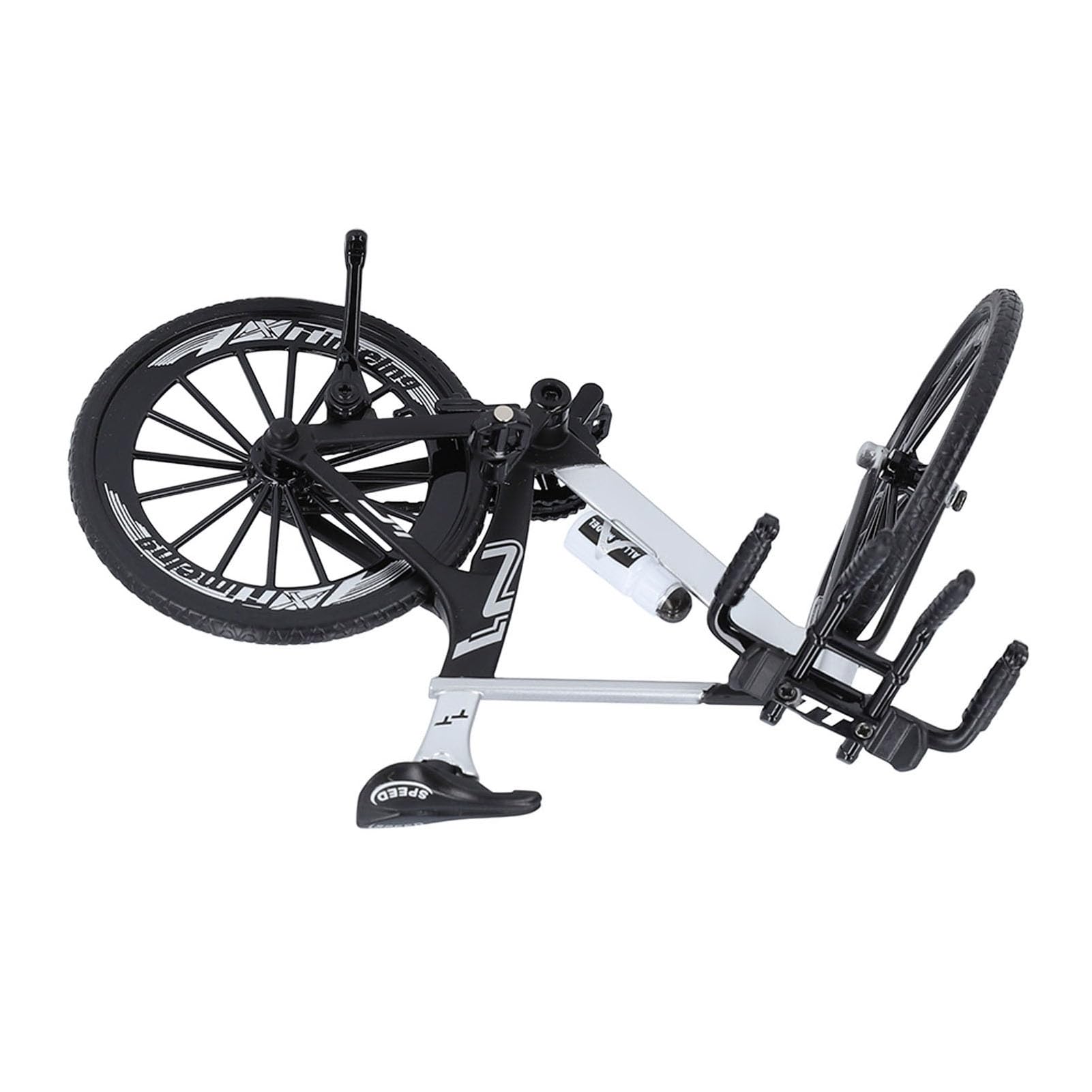Keenso Mini Bicicleta de Carretera, Modelo de Bicicleta de Metal, Decoracin de Escritorio, Manualidades para Amantes del Ciclismo (en y Negro