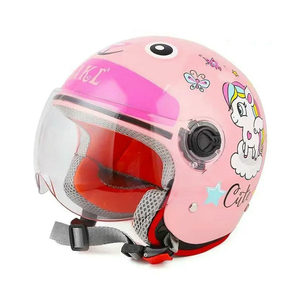 Casco para niños de motocicleta dibujo animado coche eléctrico cuatro estaciones niño niña