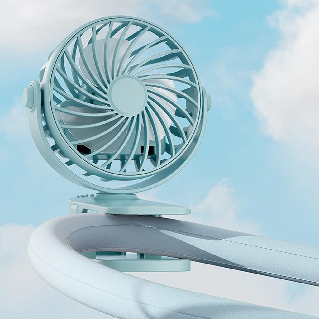 Small Charging Air Circulating Fan with LED Light Portable Desktop Clip Fan for Desk Bedside Table Use Enduring