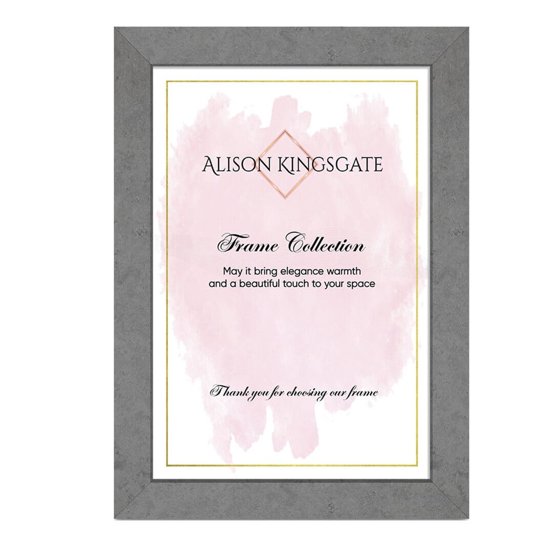 Alison Kingsgate Modern 19X13 Grey Marble Photo Frame-Engineered Wood Picture Frames with Shatterproof Perspex - Ideal for Certificates -Wall Mount or Tabletop - Multiple Sizes & Colours Available — image 1