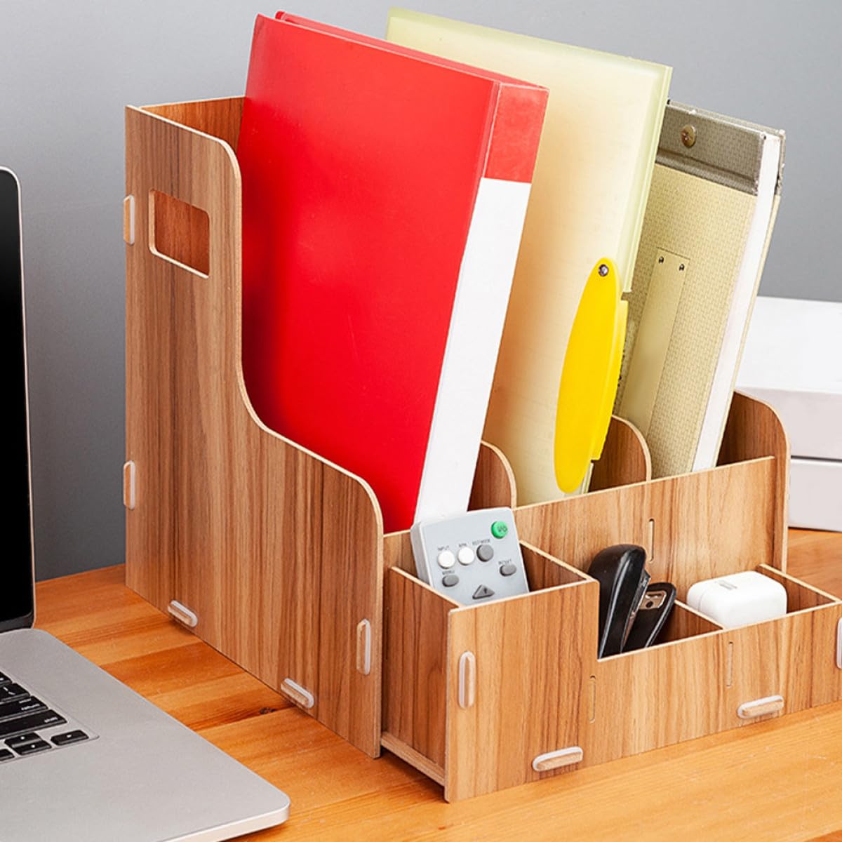 POPETPOP Organizador para Escritorio Multifuncional Compartimentos Versátiles y Material Sintético Oficina y Espacio de Trabajo Moderno