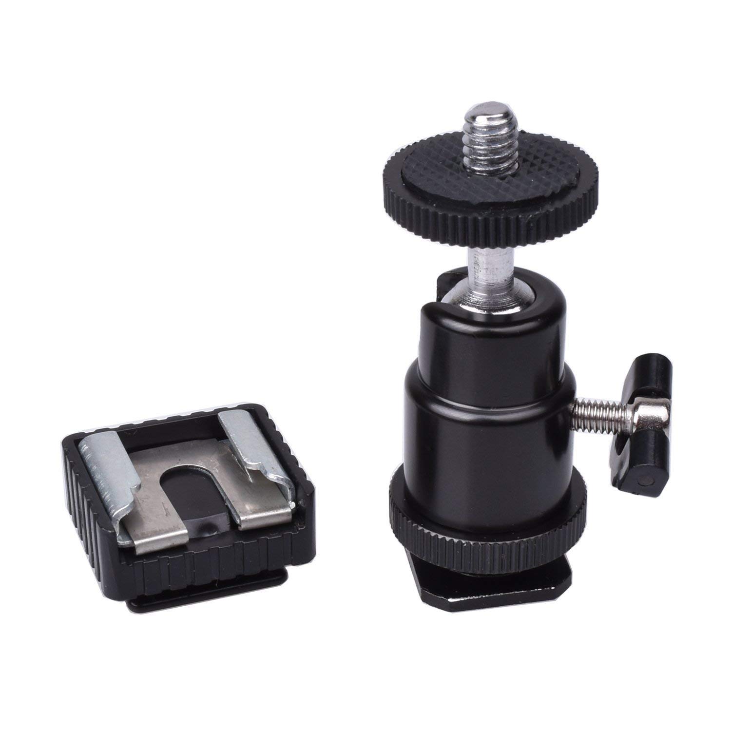SHOPEE Branded Camera Tripod LED Light Flash Bracket Camera Holder Mount 1/4 Hot Shoe Adapter Cradle Ball Head (with Cold Shoe,Pack of 5), Black-image-35