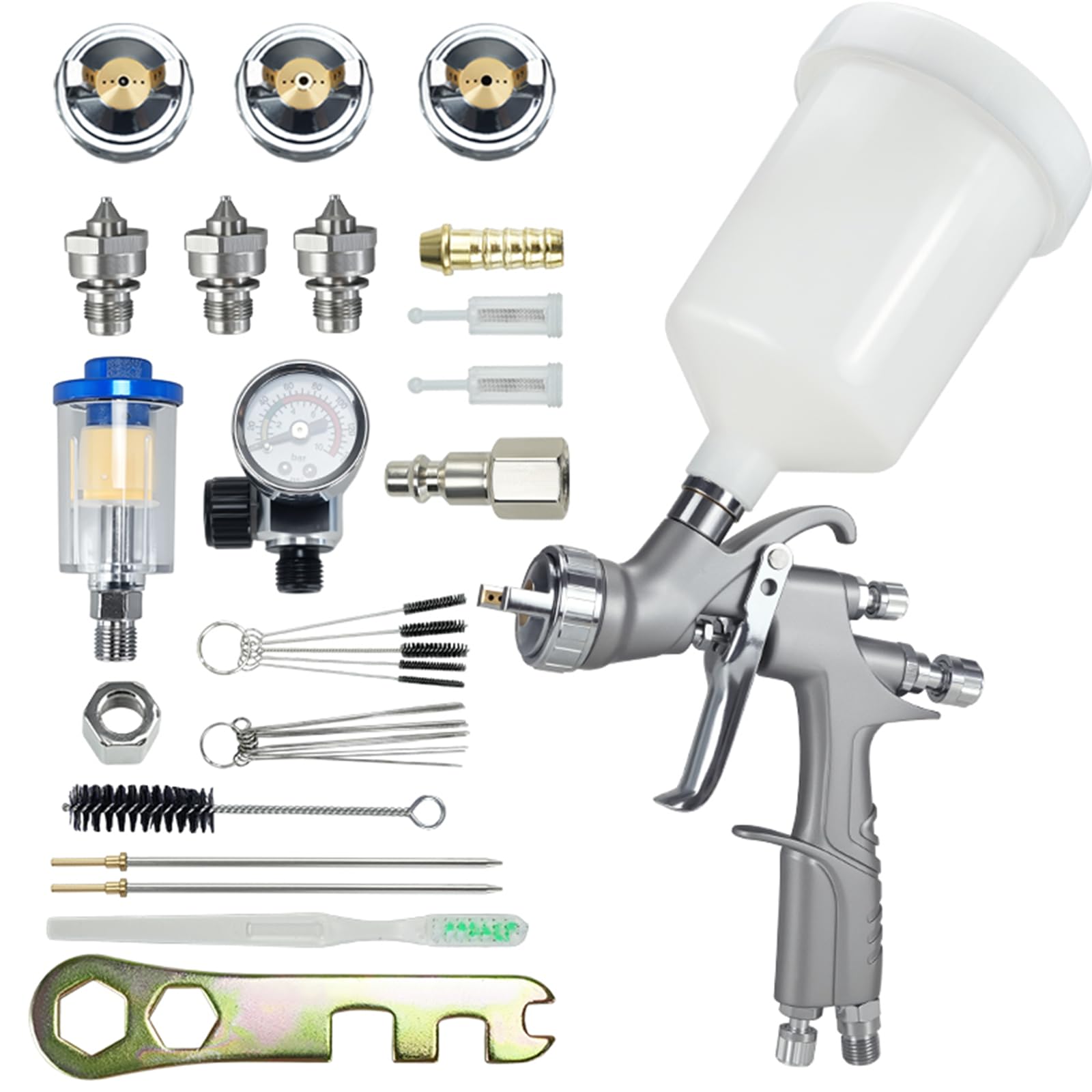 HVLP Air Gravity Spritzpistolen-Sets Professionelle Spritzpistolen mit Luftkompressorregler ZT-610