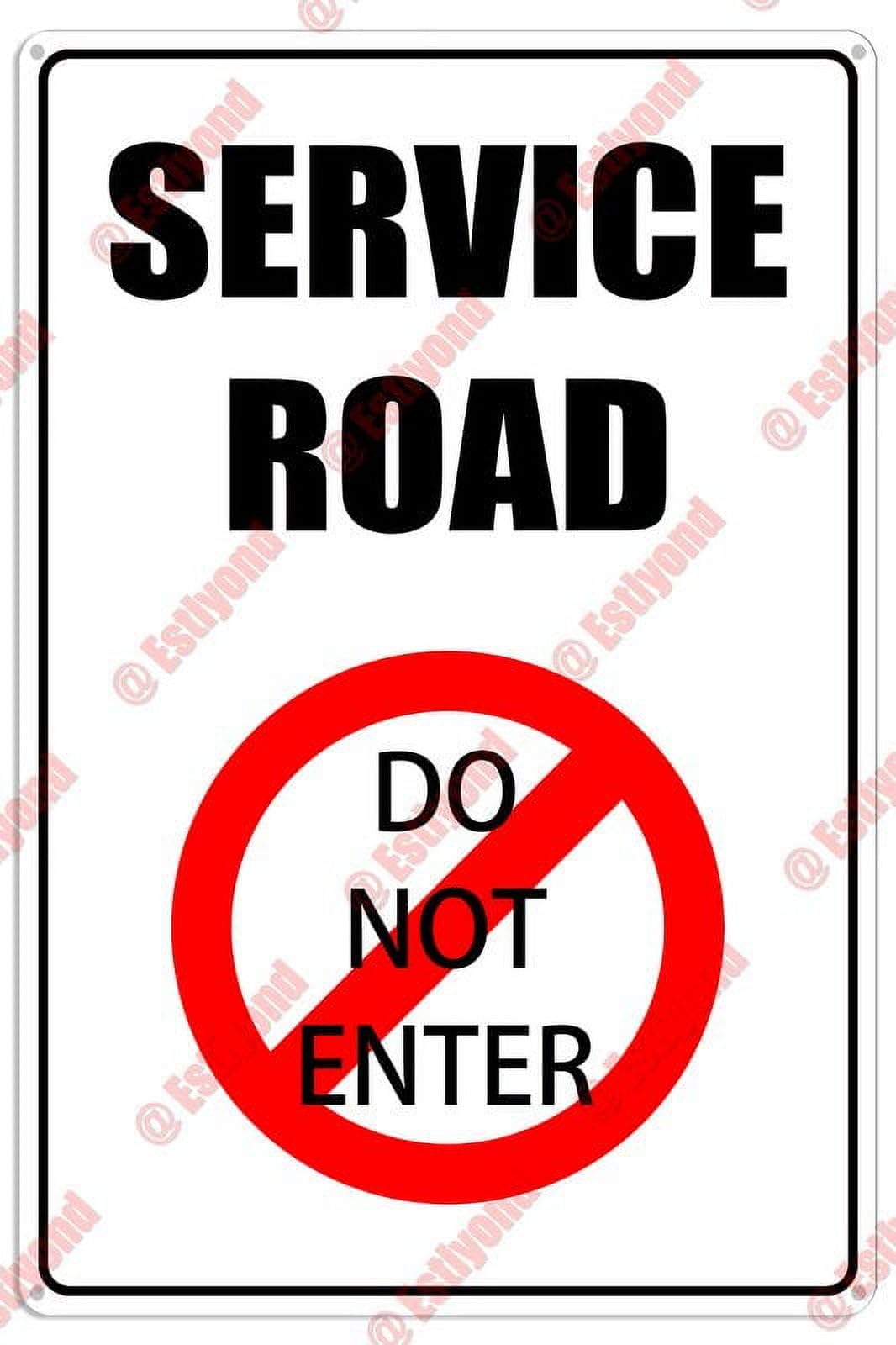 peiyeety Service Road DoEnter Caution Warning Notice Aluminum Metal Sign 12x16 Inches