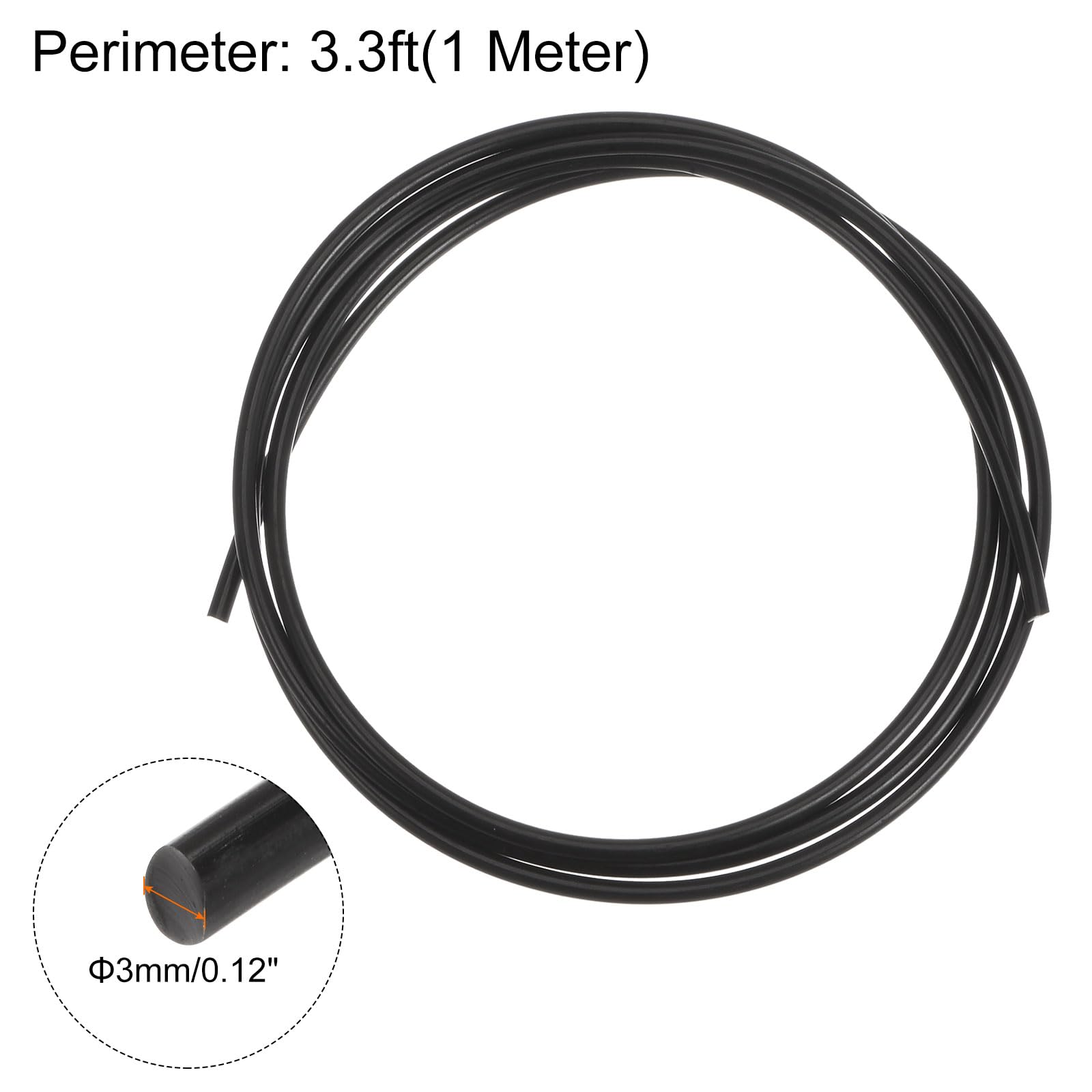 Courroie Ronde Polyuréthane 4mm De Diamètre - Longueur 5 Mètres, Surface Lisse, Pour Transmission Industrielle