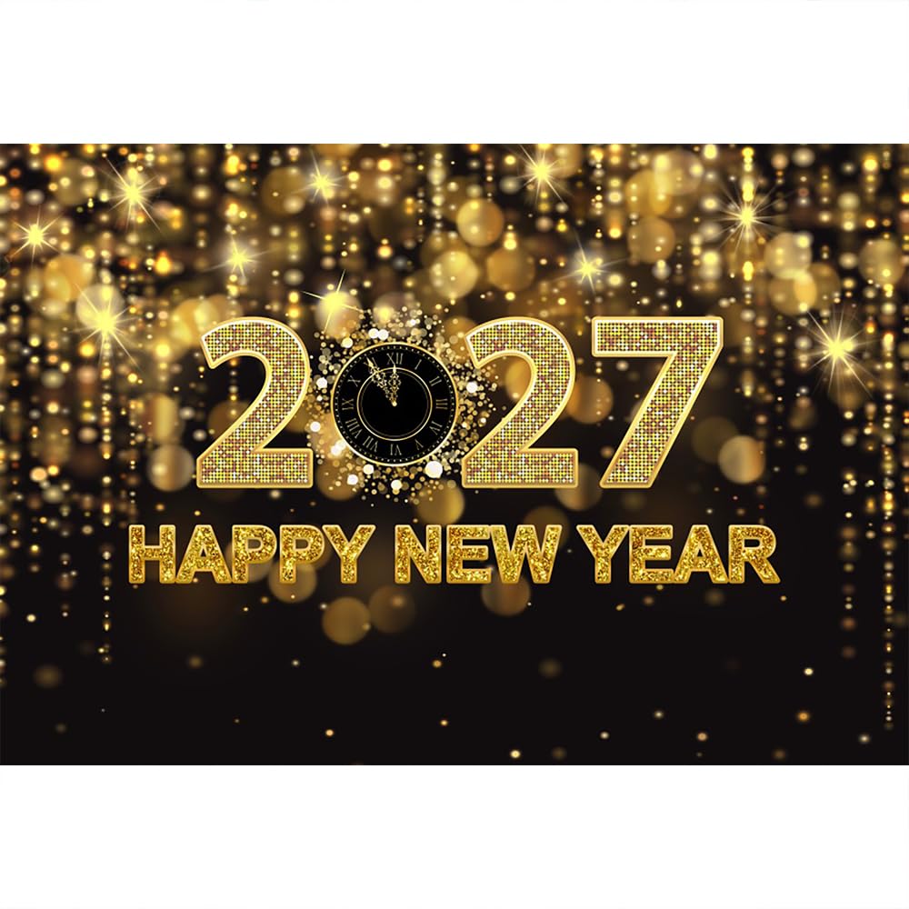 Aoihrraan Scintillio 2027 Sfondo 4,5x3m Capodanno Accessorio Fotografico | Mezzanotte Fotografia Con Conto Alla Rovescia, Stampa Nitida e Vivida, Per Le Festività Natale Festa in Famiglia Compleanno