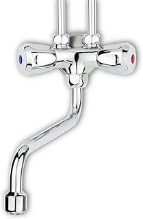 Thermoflow QMIX10 Grifo de dos mandos para acumulador de mesa, cromo, (H x B x T): 240 x 100 x 40 mm