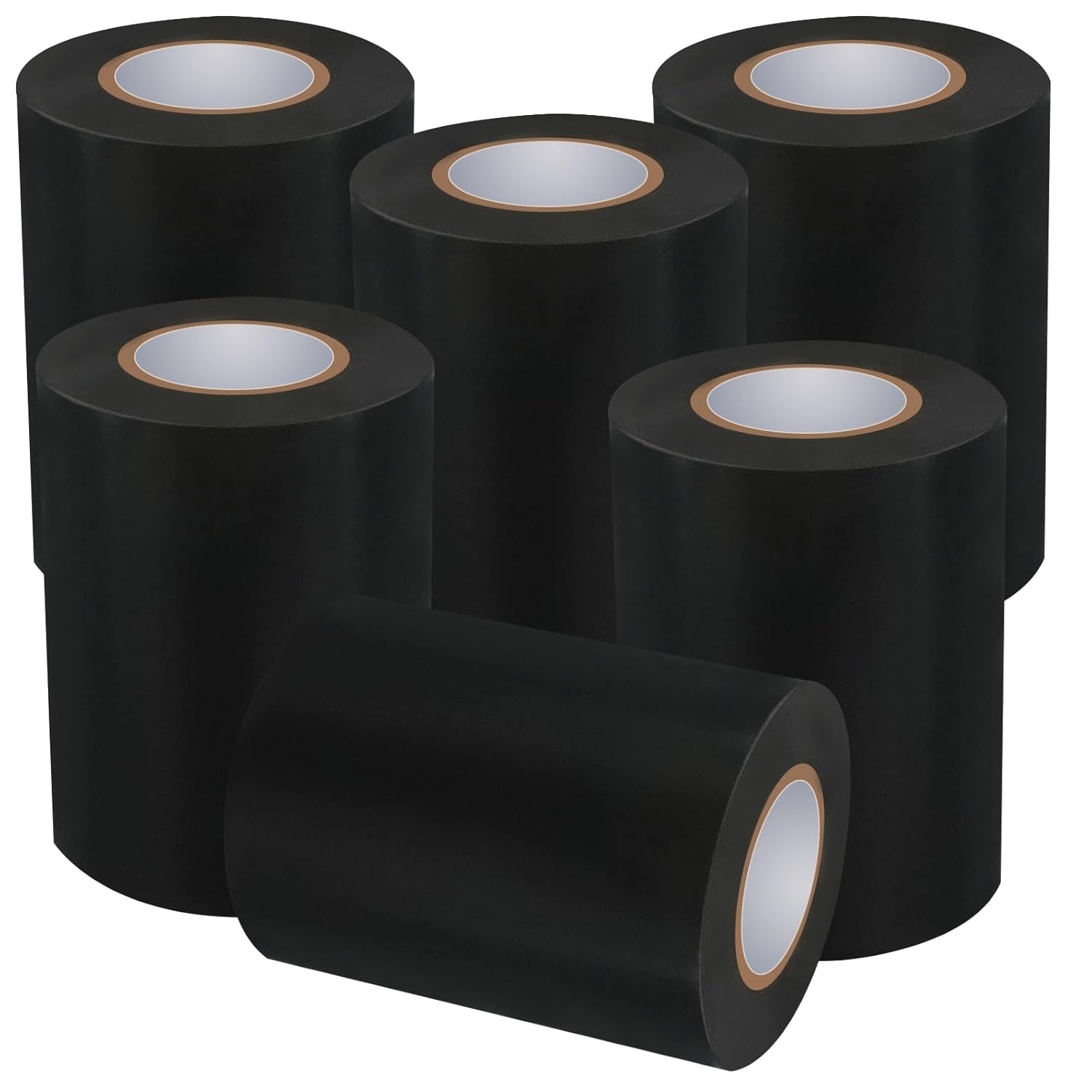 6 Rolls 4" x 65.6'Black Wrestling Mat Tape 7 Mil 4 Inch Width Heavy Duty PVC Rug Seaming Cover Rubber Tape for Gym Carpet MMA BJJ Wrestling Workout Grappling Exercise