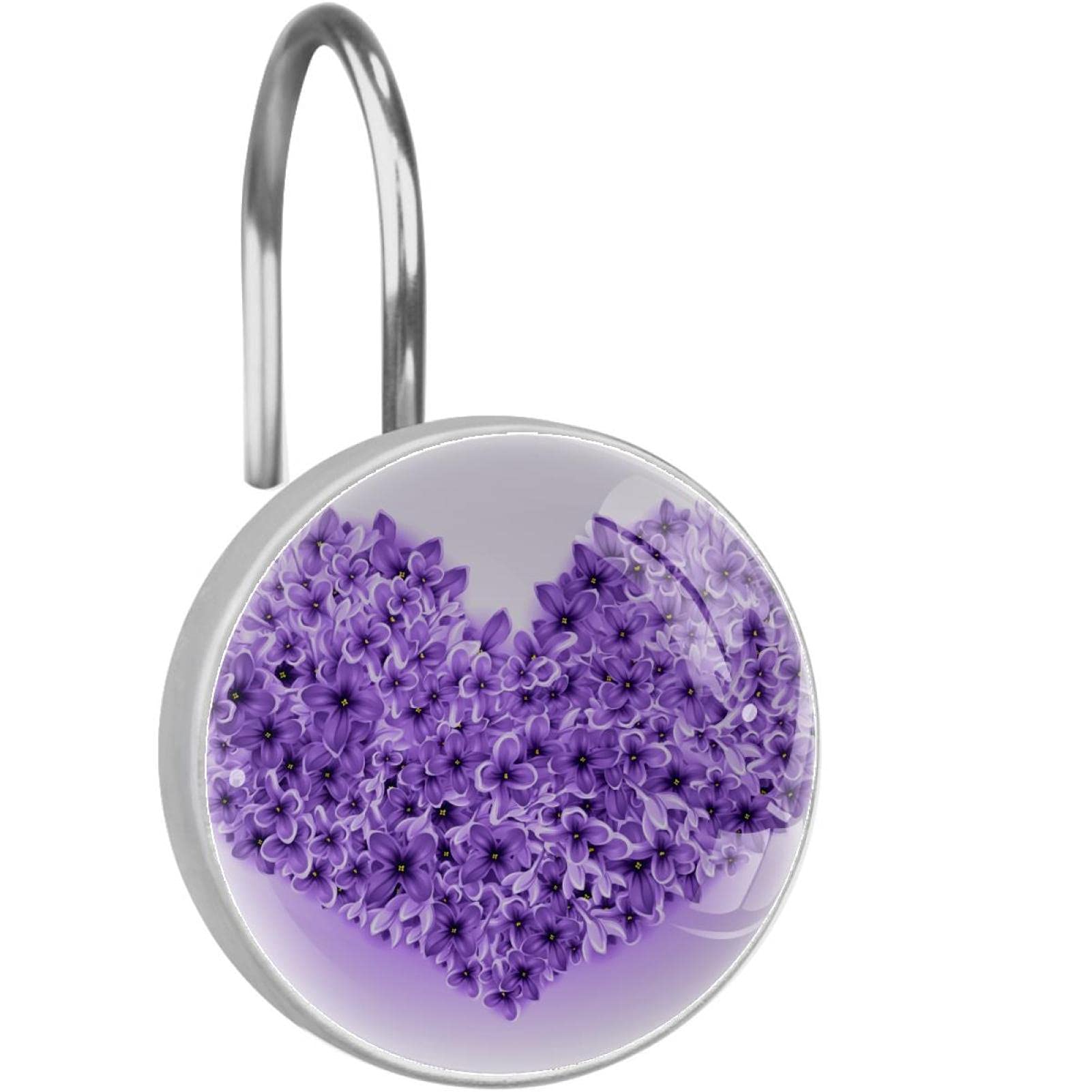 Crochets de rideau violet amour pour créer une ambiance romantique dans votre salle de bain