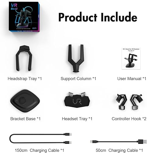 Miniatura 7 de AMVR VR Headset Charging Dock, Floating Display Stand for Oculus Quest 2, Meta Quest Pro, Quest Series, Pico 4 and Touch Controllers, Stable Station