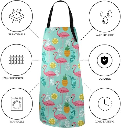 Miniatura 3 de Delantal ajustable extra largo lazos divertidos resistentes a gotas de agua delantales de cocina para cocinar parrilla hornear unisex