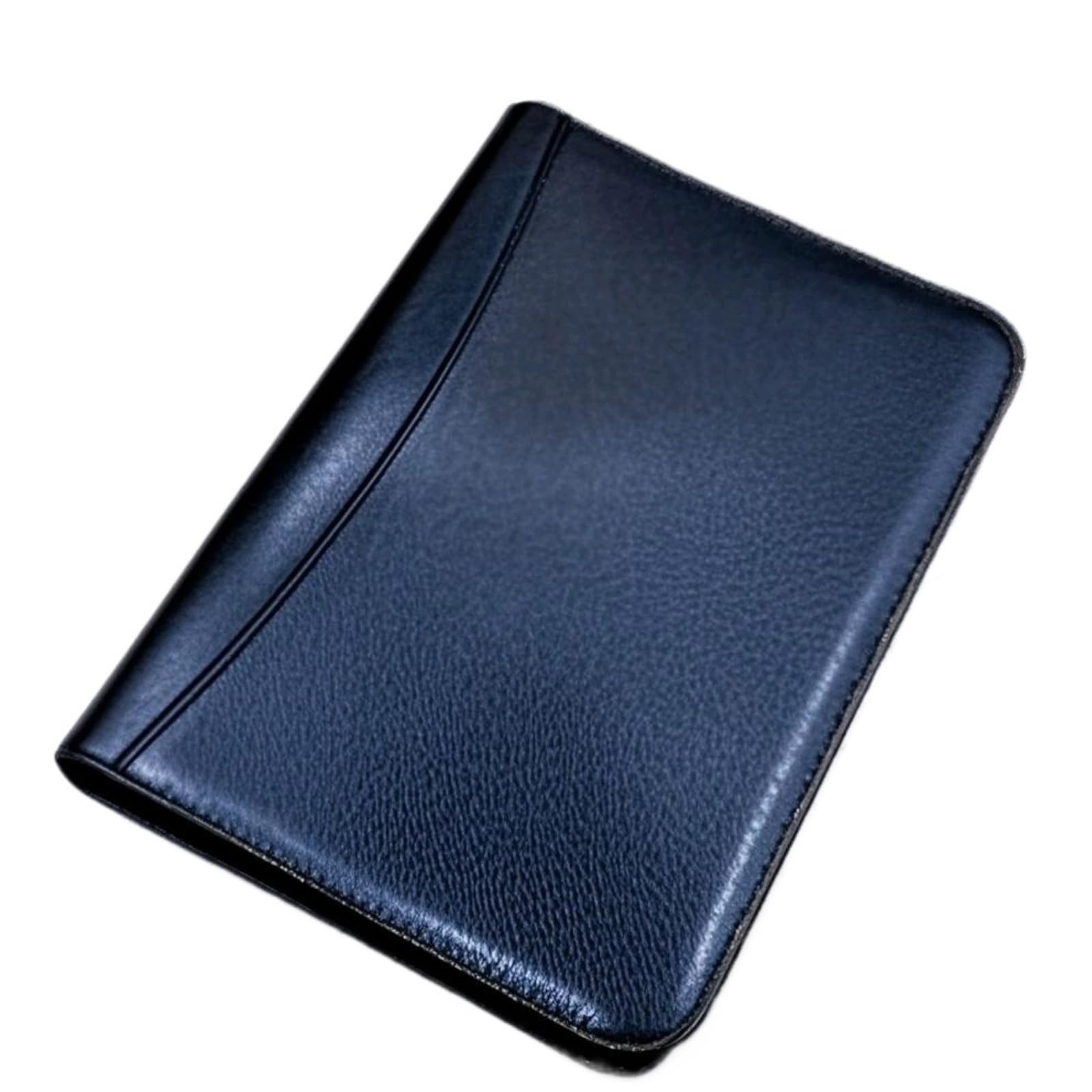 Documentos de cuero Organizador de cuero A5 con cremallera, carpeta portafolios, 6 anillas, hojas sueltas, funda for cuaderno, bolsa almacenamiento cierre hermético(Black)
