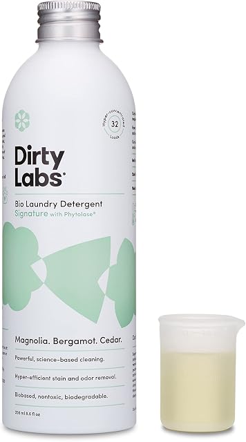 Dirty Labs | Signature Scent | Bio-Liquid Laundry Detergent | 32 Loads (8.6 fl oz) | Hyper-Concentrated | High Efficiency & Standard Machine Washing | Nontoxic, Biodegradable | Stain & Odor Removal