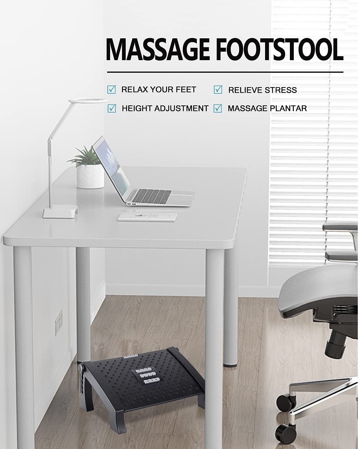Foot Rest for Under Desk at Work,Ergonomic Under Desk Footrest,Adjustable Foot Rest for 6