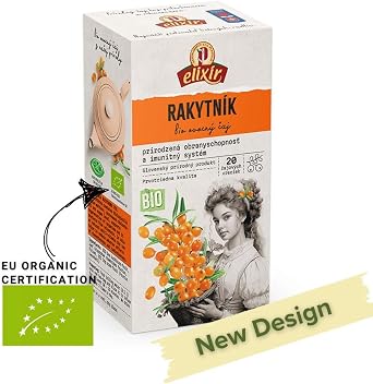 Sea Buckthorn Tea | Pure Natural Herbal Tea Grown in Europe | 20 Tea Bags 60g (1 Pack)