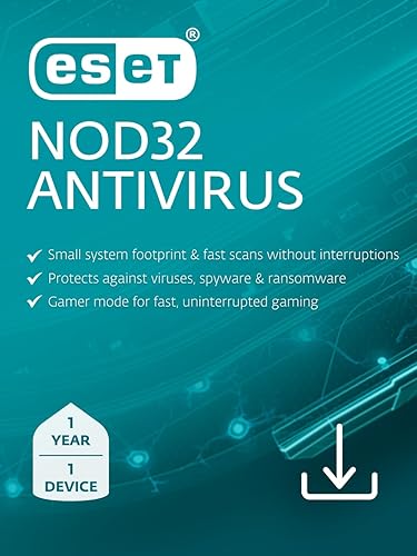 ESET NOD32 Antivirus 2025 Edition 1 Device 1 Year Antivirus Software Gamer Mode Small System Footprint Digital Download PCMac