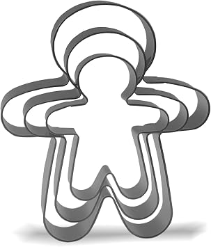 Keewah Gingerbread Man Cookie Cutter Set - 5,4,3 - 3 Piece - Stainless Steel