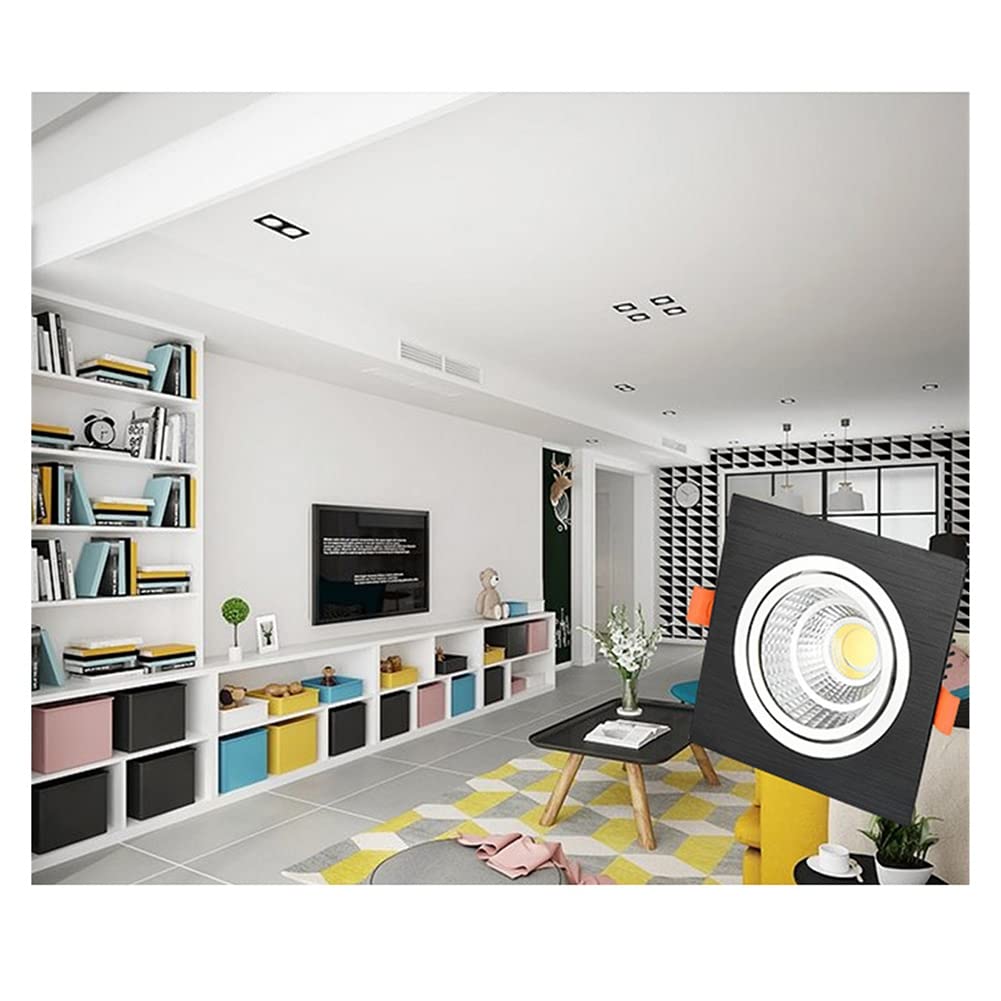 Faretti da soffitto Quadrati a LED da Incasso a soffitto 5W 7W 9W dimmerabili, Illuminazione da soffitto per Interni (10 Pezzi) - 5W dimmerabili - Bianco Freddo