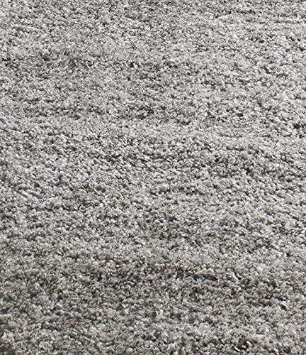 Image of Soft Plain Shaggy Rugs and Carpet for Bedroom Living Room 2x5 Feet Silver Color