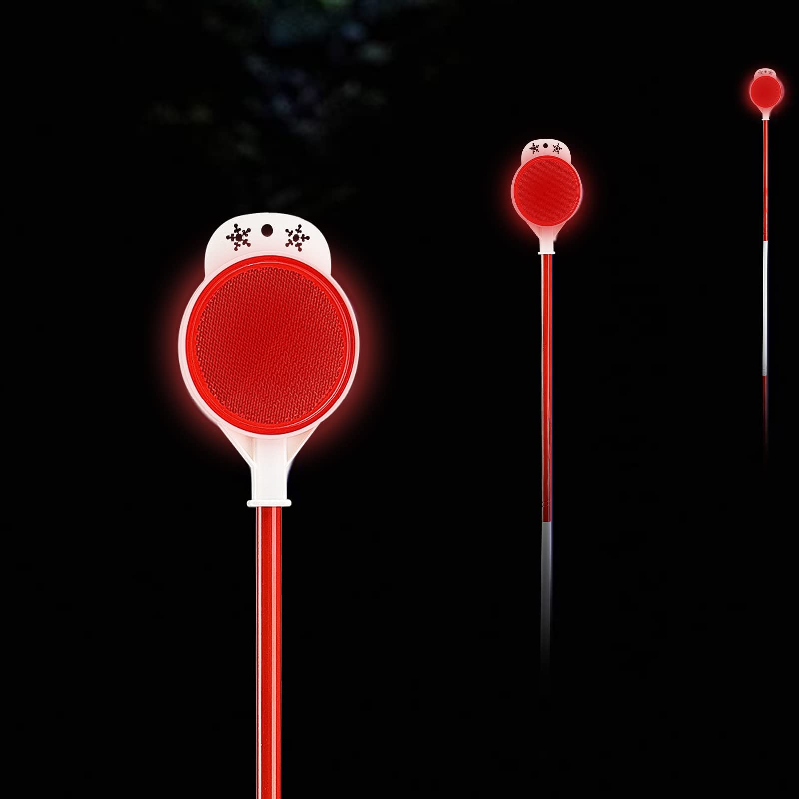 Markery do podjazdu, 112 cm reflektory podjazdowe do orki śnieżnej – dwustronne odblaskowe znaczniki podjazdowe z łatwą widocznością w nocy i na każdą pogodę (4 sztuki)