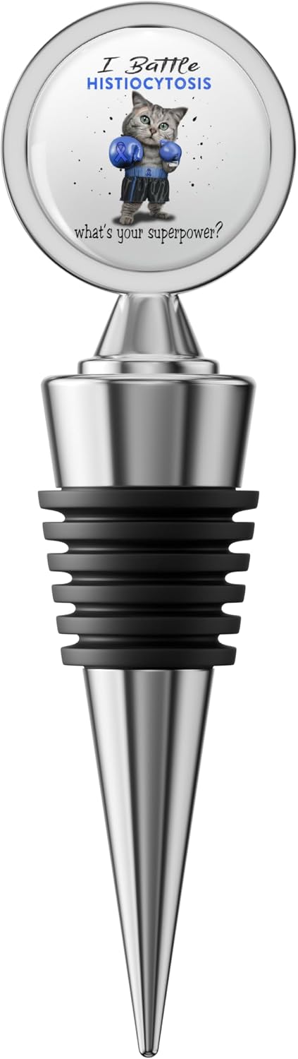 Histiocytosis Warrior I Battle Histiocytosis What Is Your Superpower Stainless Steel Wine Stopper – Airtight Reusable Bottle Plug for Wine, Champagne, and Liquor Bottles