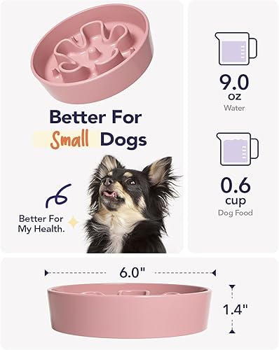 Vista 134 de LE TAUCI Cuencos de cerámica para perros de alimentación lenta, 3 tazas de alimentación lenta, tazón para perros de raza mediana y grande, cuenco