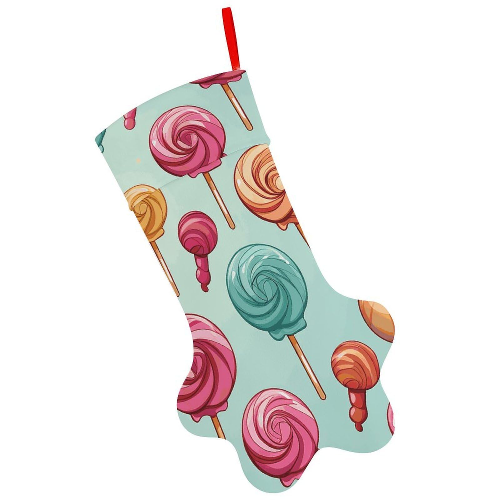 Candy Christmas Stocking Soft Comfortable Christma Sornaments Stocking Cute All-Printed Dog-Paw Stockings for Xmas Eve Party Fireplace Tree Gift Decoration