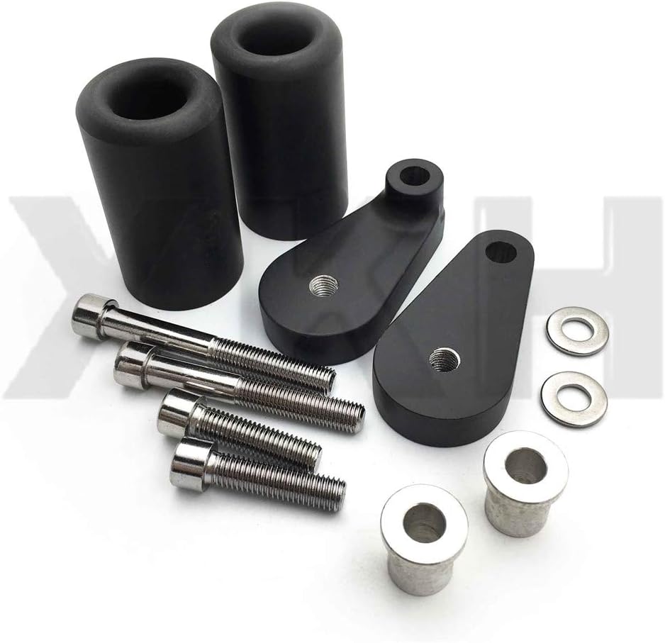 XKH- Motorcycle No Cut Frame Slider Crash Protector Compatible with 2004 2005 Kawasaki Zx10R Zx 10R Black [B00Y7CDWDY]