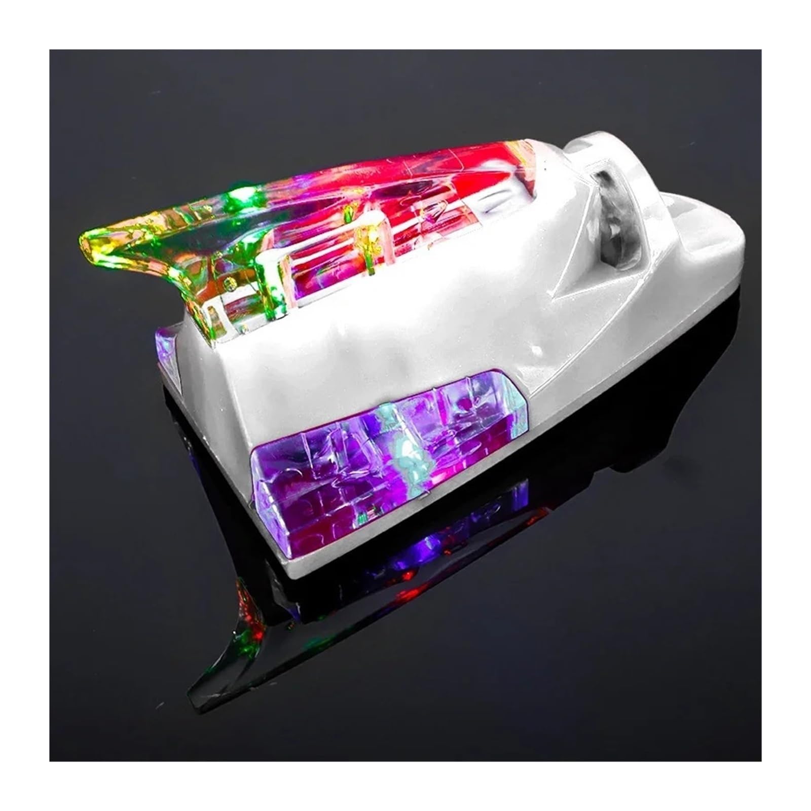 Antenas para vehículos 1 Unidad de Antena Decorativa para Coche con Forma Aleta tiburón, luz Viento para modificación Techo, Accesorios cableado para Luces Decorativas Antena Radio Coche(White)