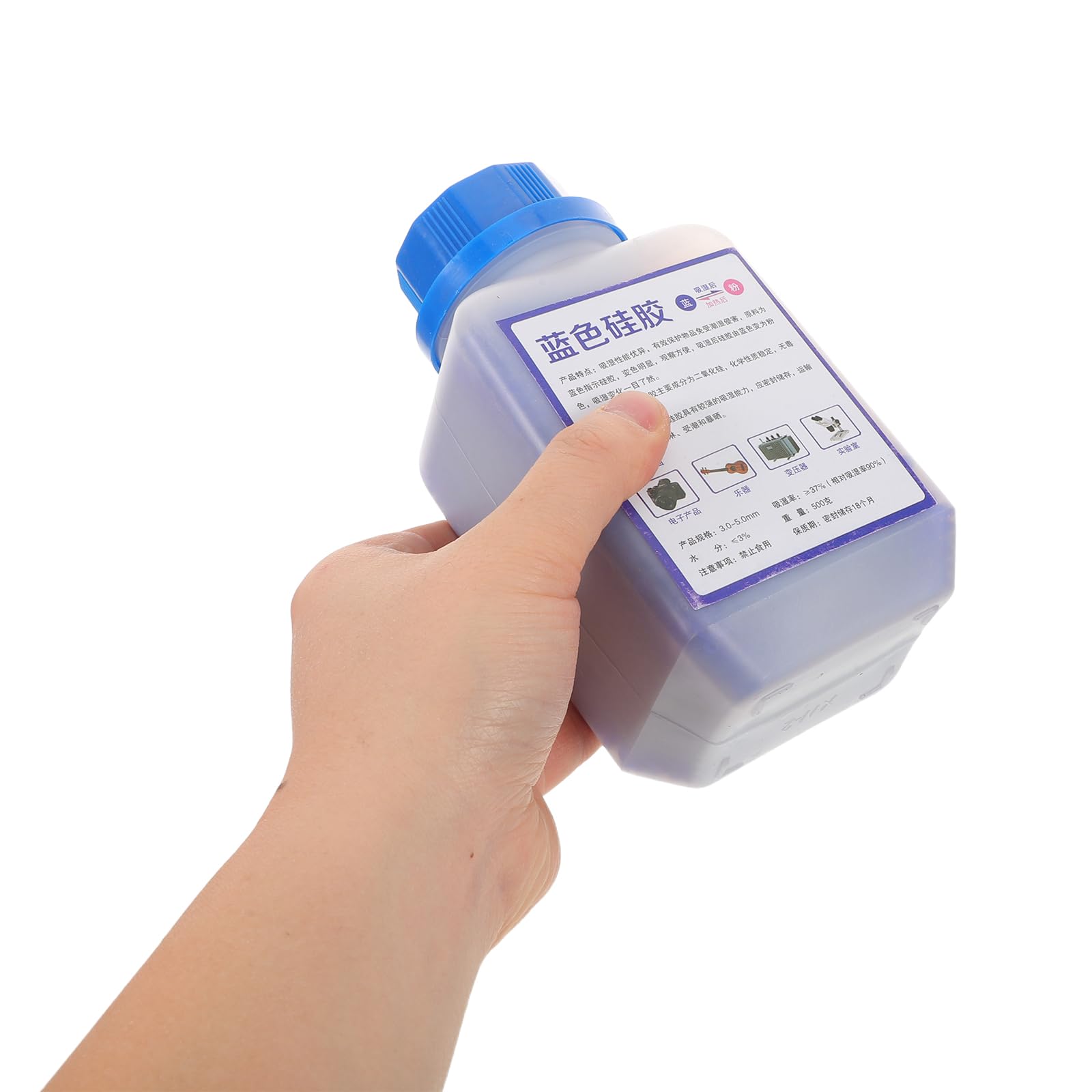 Desecante de Sílice Reutilizable que Cambia de Color, 2 Botellas, Azul