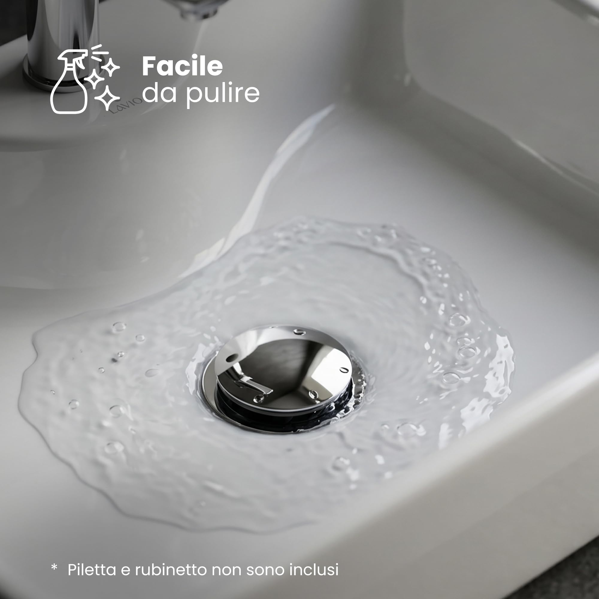 AKORD Lavabo da Appoggio Rettangolare AURA in Ceramica per Bagno, Moderno con Foro Rubinetteria, 47x37,5x14 cm, Bianco Lucido