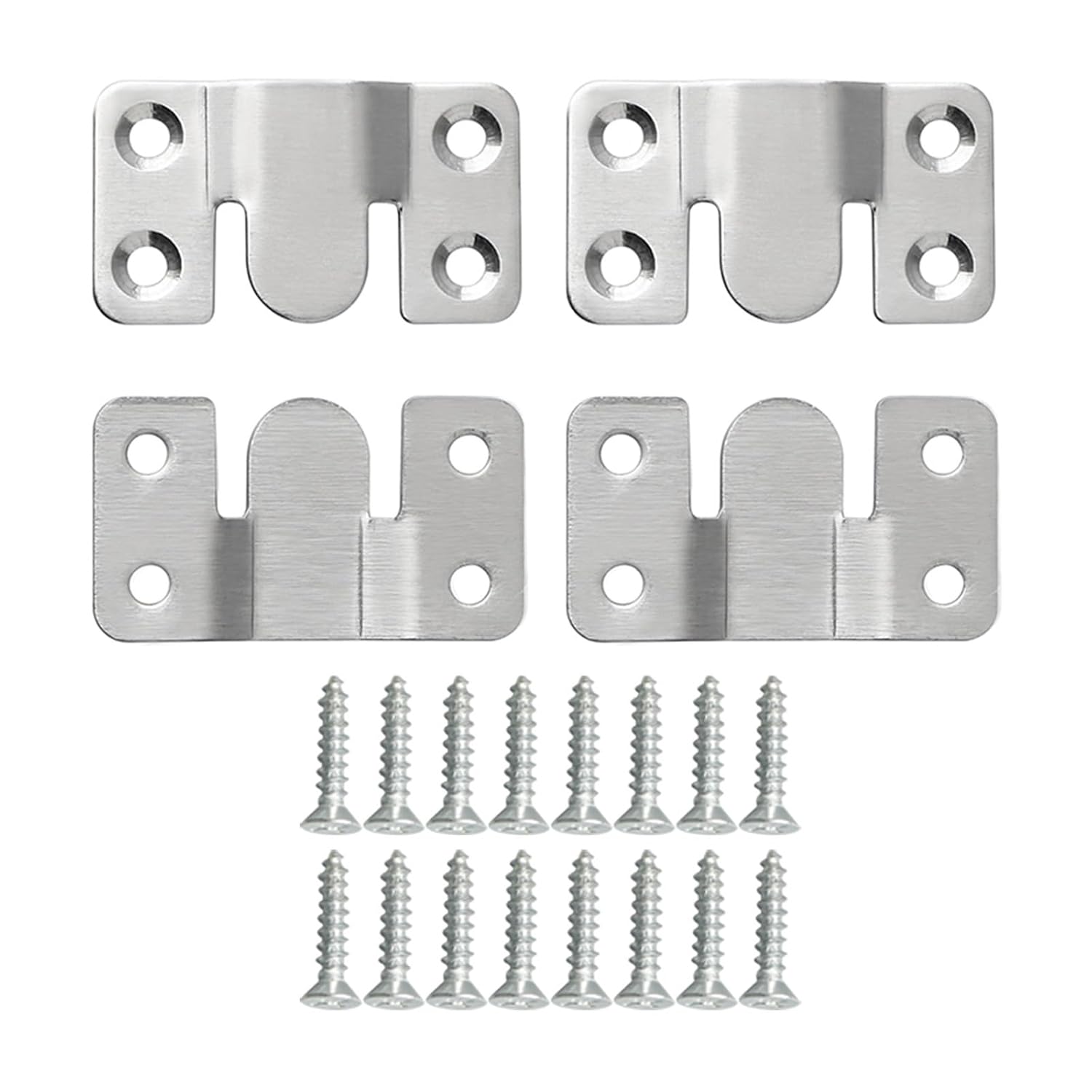 mounting Brackets,Interlock Hanging Buckle, 2/4pcs Headboard Wall Picture Hanger Display Hook Stainless Steel Interlocking Flush Mount Bracket Photo Frame Hardware (Color : 4pcs, Size : 30 * 53mm) (