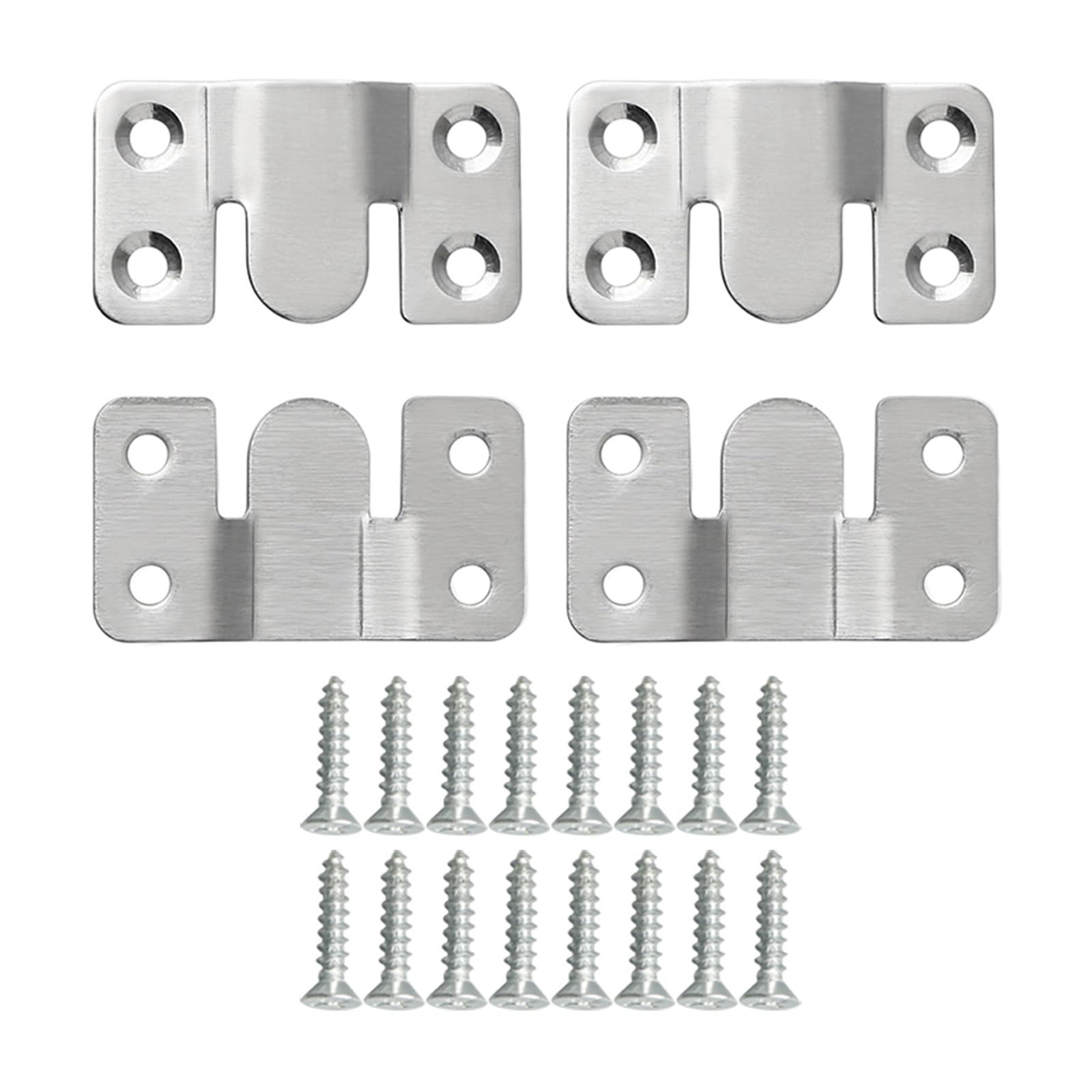 Interlock Hanging Buckle,wall brackets, 2/4pcs Headboard Wall Picture Hanger Display Hook Stainless Steel Interlocking Flush Mount Bracket Photo Frame Hardware ( Color : 4pcs , Size : 30*53mm ) ( Colo