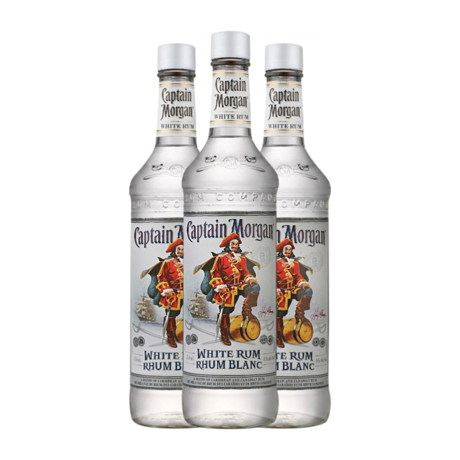 Rum Captain Morgan White 1 L (Karton mit 3 Flaschen von 1 L)