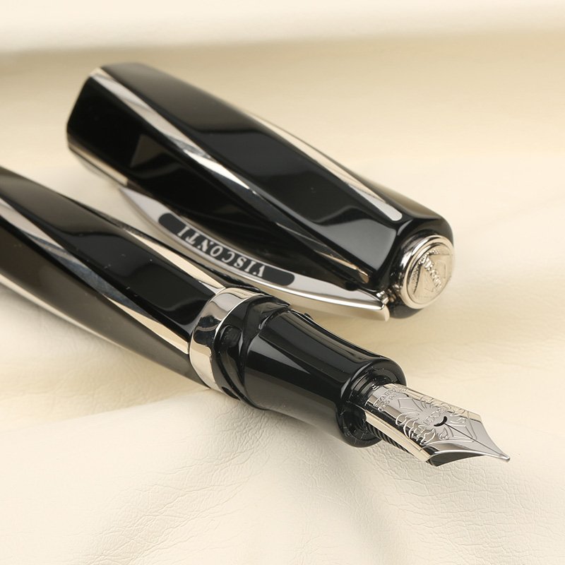 VISCONTI PENNA STILOGRAFICA DIVINA BLACK OVER SIZE PENNINO 23KT PALLADIO MISURA F