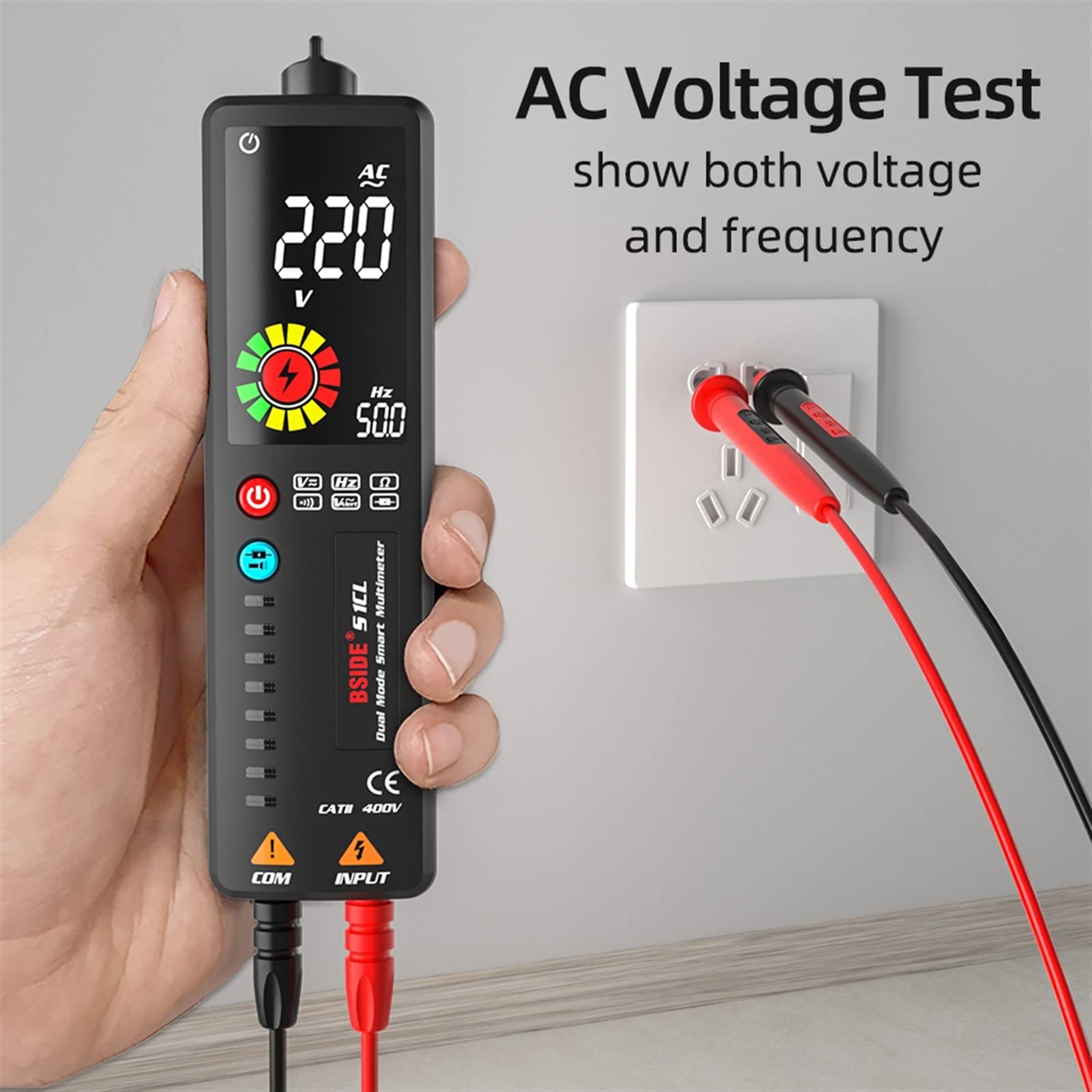 Tester della Batteria, BSIDE 2.4 '' LCD Rilevatore di Tensione Senza Contatto Circuito Volt Penna del Tester del voltmetro NCV Socket Live Wire Check Hz Ohm continuità | BSIDE S1CL New