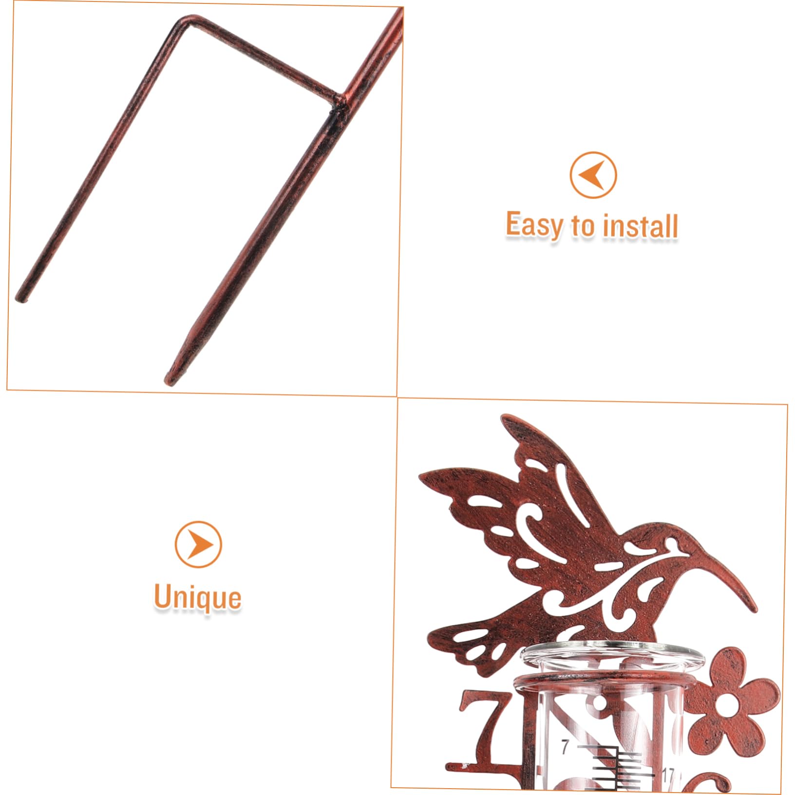 Gatuida 5stücke Outdoor Regenmesser Mit Metallpfahl Tragbarer Dekorativer Regenmesser Für Garten Und Landschaftsgestaltung Kapazität Installieren Reinigen
