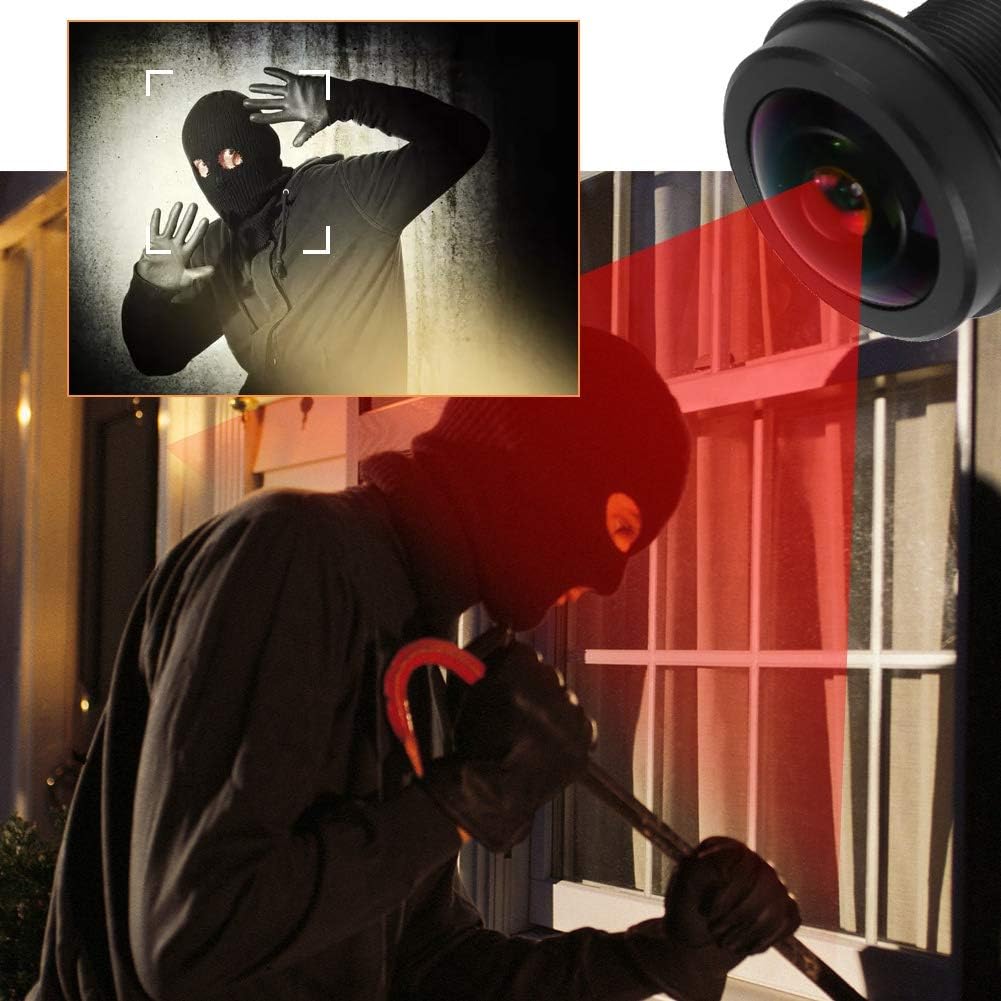 ASHATA Fisheye Lens, 1.56mm, F/2.0, 5MP HD, 180 Degree Wide Angle, for CCTV Security Camera Surveillance