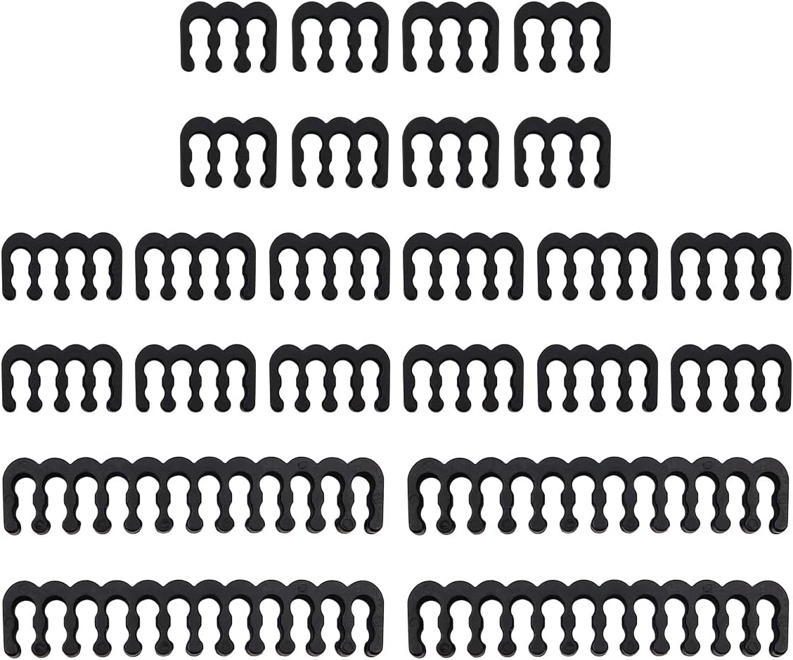 24 Pieces Cable Comb 24-Pin x 4 8-Pin x 12 6-Pin x 8 for Office Home 3-3.4 mm Cable Wire