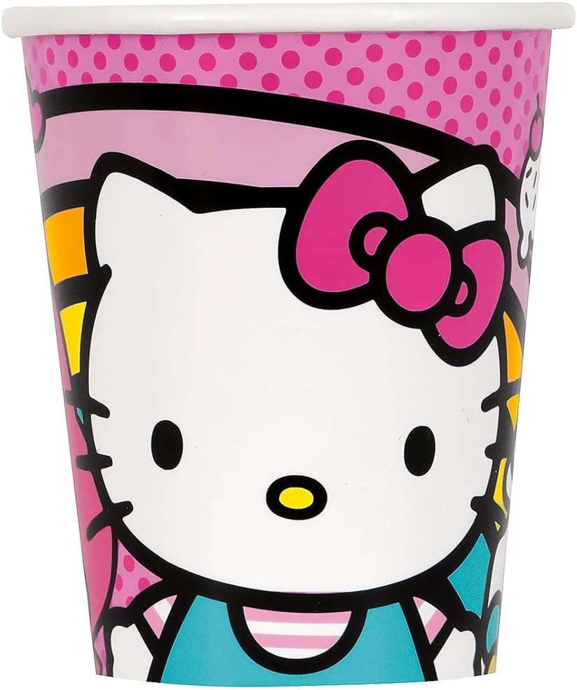 Hello Kitty Birthday Party Supplies with Tablecloth, Plates, Napkins, Balloons, Banner, Swirls, Party Decorations, Fun Birthday Kit for Parties