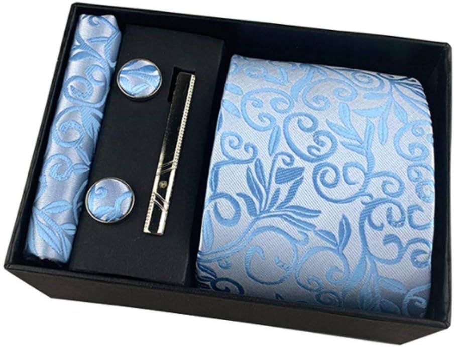 Classic Width Floral Paisley Ties Cravate Homme Men's Silk Ties For Men Suit Business Wedding Necktie gift box pack (Color : E) (D)