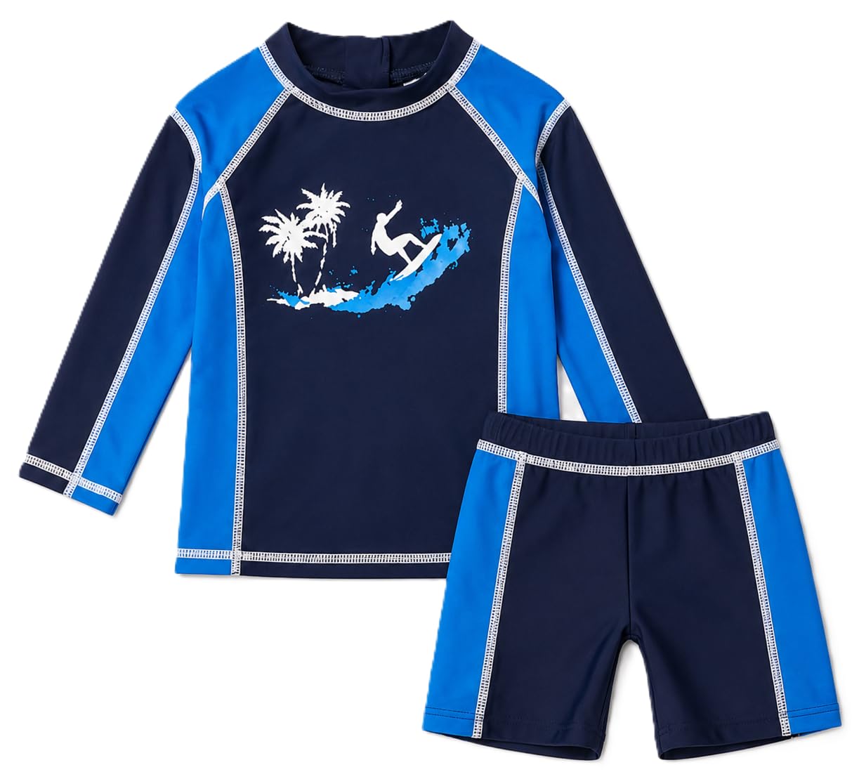 landora®: per neonati/bambini per indumenti da bagno a maniche lunghe 2 pezzi con protezione UV 50 + e certificazione Oeko-Tex 100 in blu
