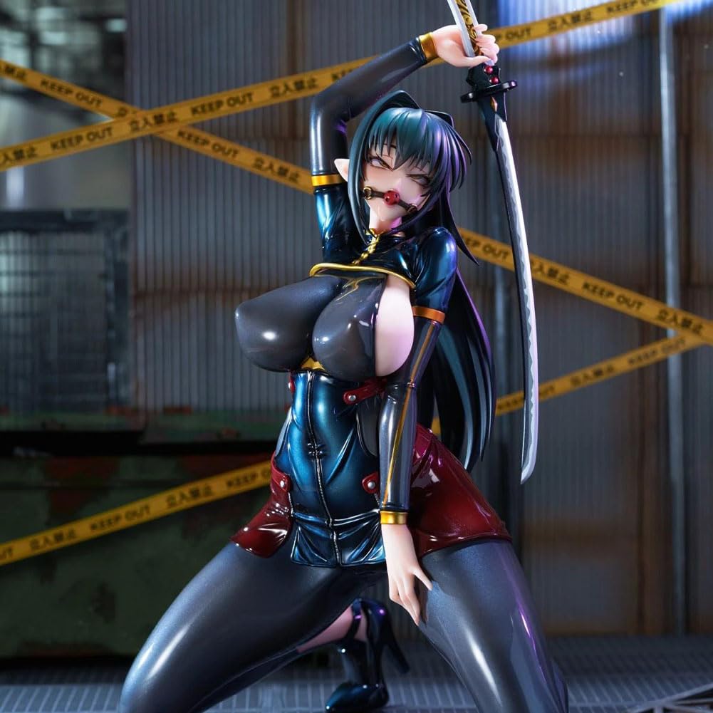 DEXSHUN Annerose·Vajra Figur Anime Spiel Figure 1/6 Statue 18cm | Kniestellung, Ninja-Anzug-Stil, Modell, mit Zubehör, PVC, Dekoration, Anime Merchdiese, Ornamente, Geschenke