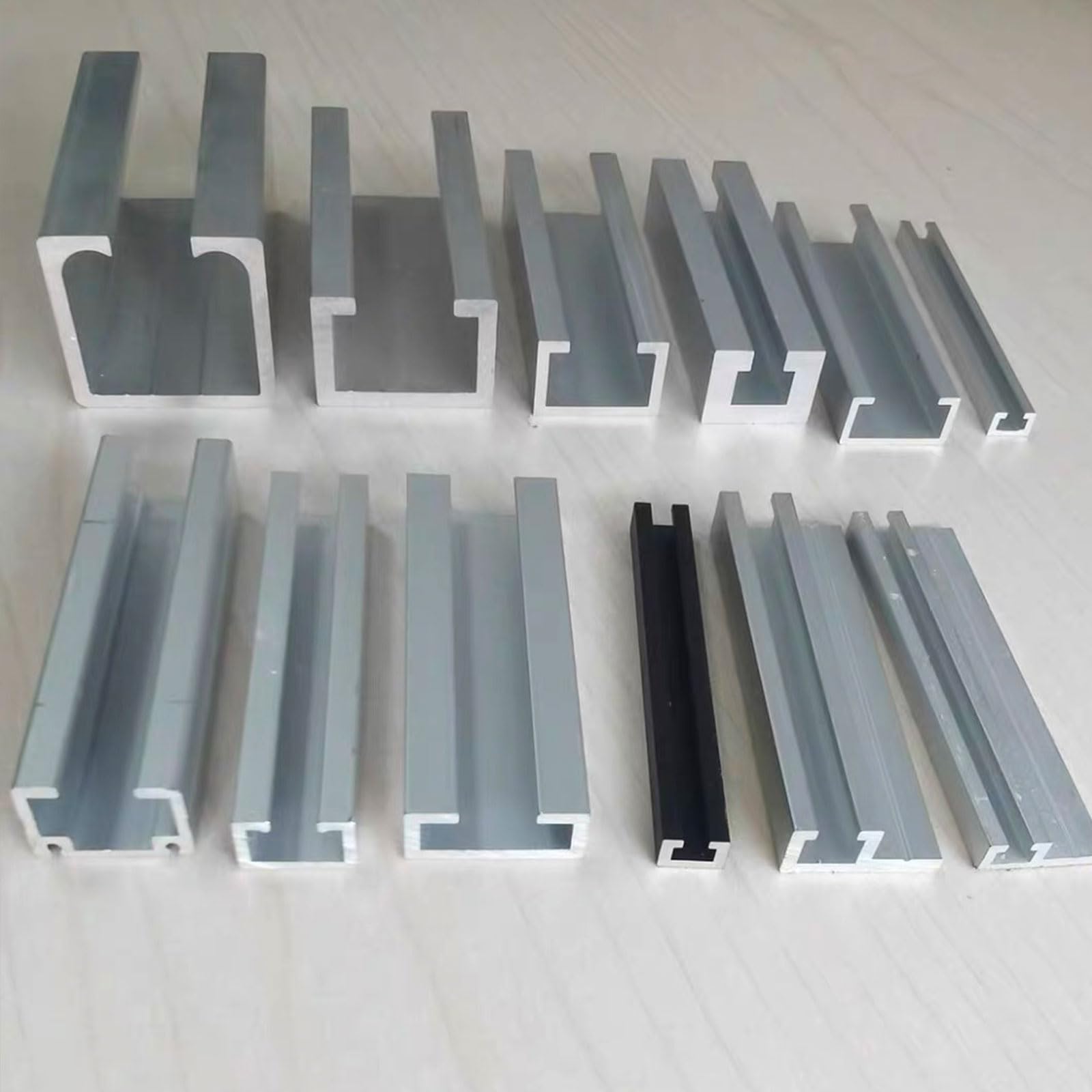 Profilé en C en aluminium 1 m (24 x 10-34 x 31 mm / 30 x 9 x 1 mm) | Rainure en U avec bride intérieure for capteurs, LED et montage d'automatismes/bricolage(23x15x2mm 12mm)