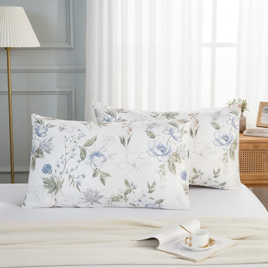 Body Pillowcases 100% Cotton Pillow Case, Blue Paisley Print, Soft Breathable Envelope Closure Pillow Cover(Body, 20"x54")