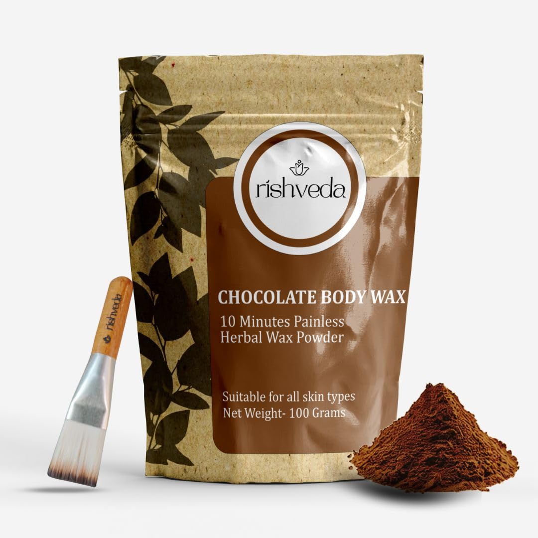 Rishveda Chocolate Body Wax - Hair Removal Powder | 10 Min Painless Herbal Wax Powder (B0D9BBGMSH) Amazon Price History, Amazon Price Tracker