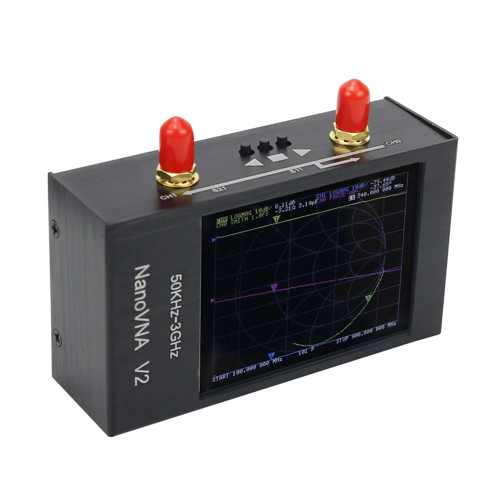 NanoVNA V2 50 kHz-3 GHz Analizator sieci wektorowej Antena Analizator Metalowa Obudowa Do Fal Krótkich HF VHF UHF